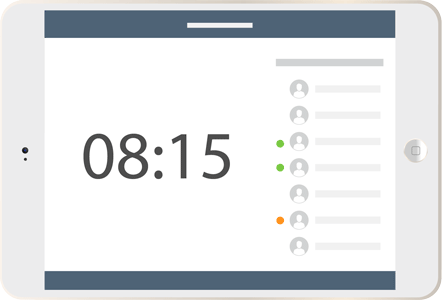 Lassen Sie Ihre Mitarbeiter einfach über das Tablet einstempeln