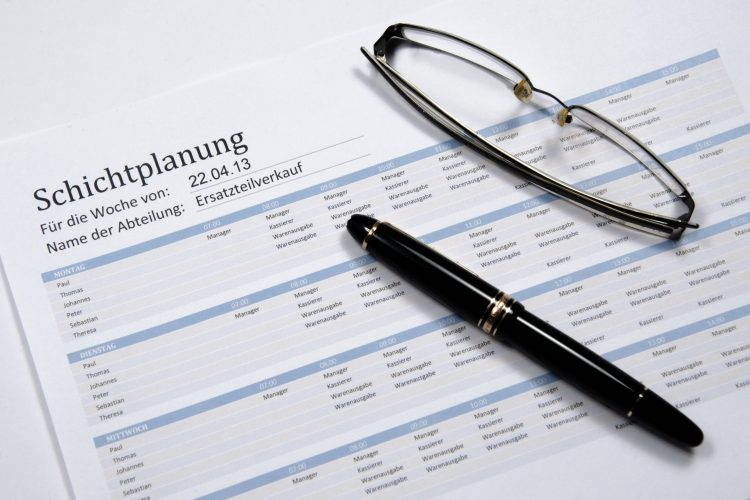 Schichtplan in Unternehmen
