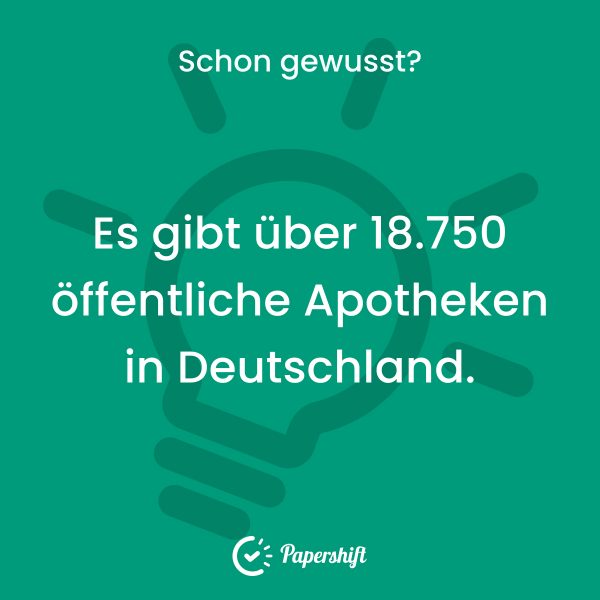 Es gibt über 18.750 öffentliche Apotheken in Deutschland.