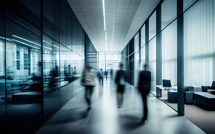 Arbeitszeit im Bürogebäude